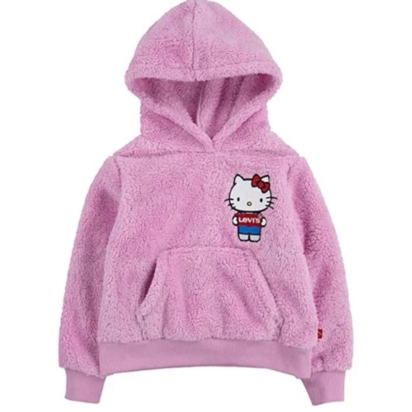 Levi's Hello Kitty Girls Sherpa Hoodie, size XL (13-15 yrs) - Picture 1 of 12